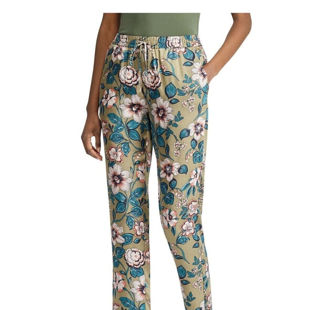 Ralph Lauren OLIVE  Floral Fabulous Satin Weekend pants** 20W